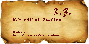 Kőrösi Zamfira névjegykártya